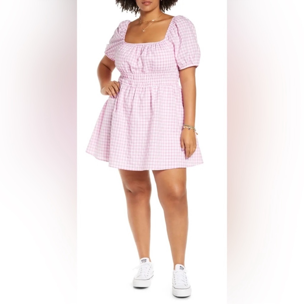 BP Pink Checkered Mini Dress